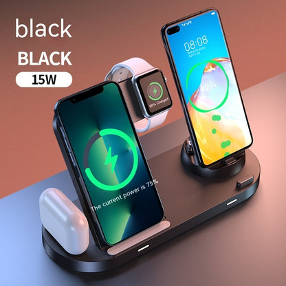 Folding Magnetic Wireless Charger Multi-function Gadgets Gym From House Wireless Charger 8 In 1 Black 15W