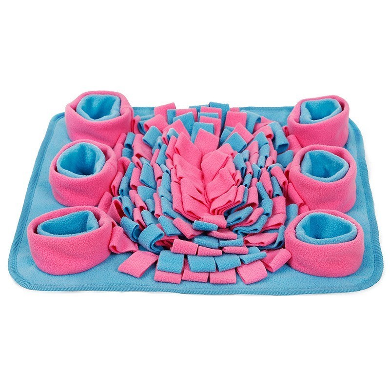 Dog Sniffing Mat Dog Puzzle Toy Pet Snack Feeding Mat Pets Gym From House Blue pink One size