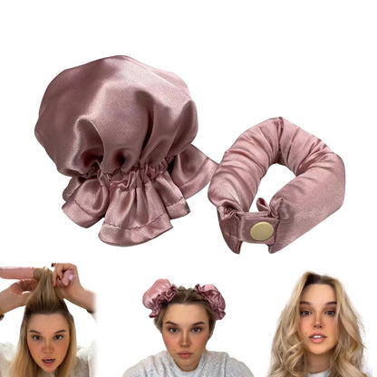 New Heatless Curl Stick With Cloth Cover Cute Ball Head Women dealsniper-net Pink