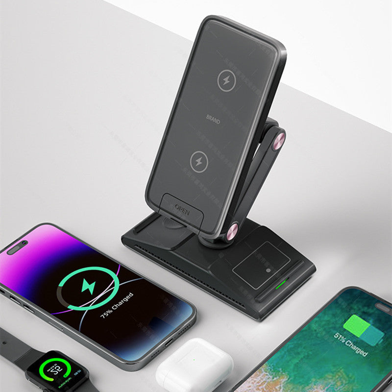 Three-in-one Folding Wireless Phone Charger Electronics DealSniper.net