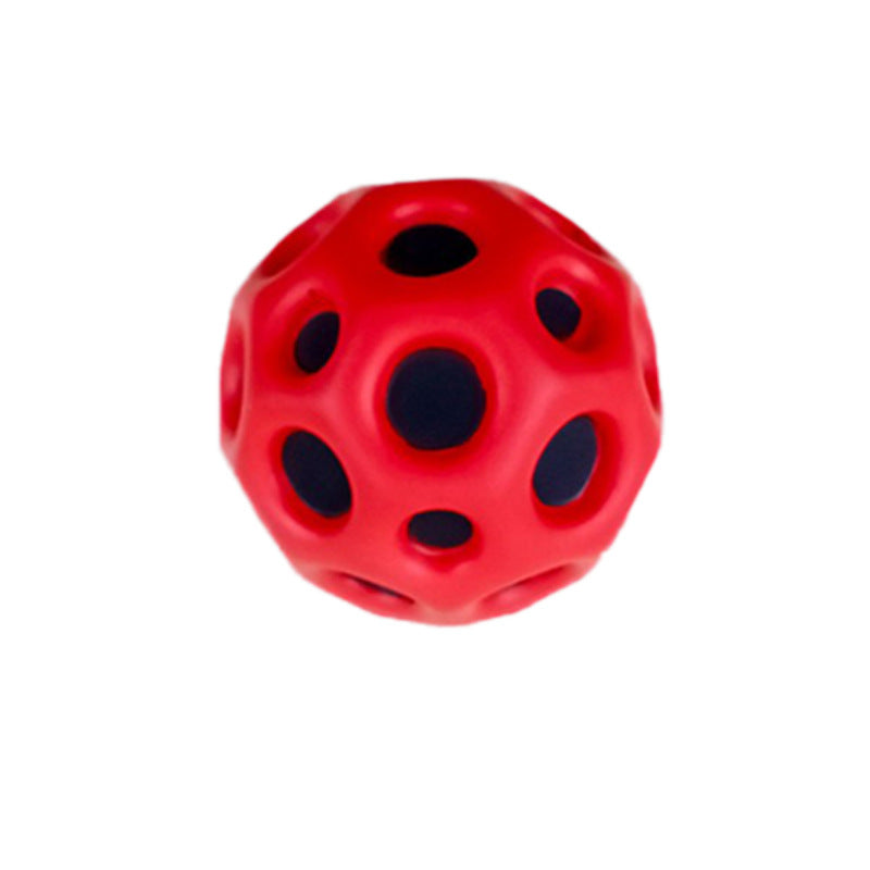 Hole Ball Soft Bouncy Ball Anti-fall Moon Shape Porous Bouncy Ball Kids Indoor Outdoor Toy Ergonomic Design Kids dealsniper-net Red