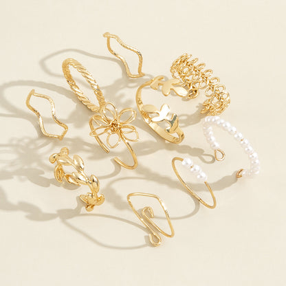Openwork Flower Set Ring Simple Glossy Deals DealSniper.net