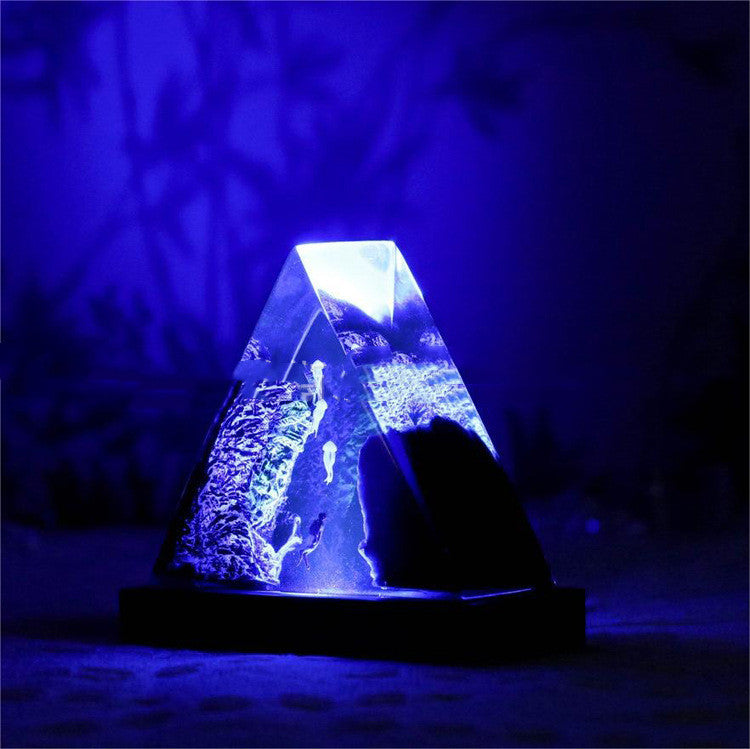 Creative Style Triangle Wooden Small Night Lamp Trench Home Decor dealsniper-net