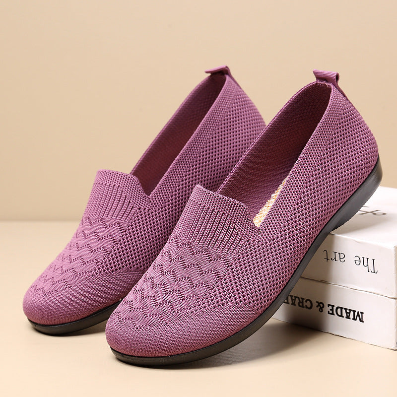 New Casual Breathable Flat Shoes Soft Bottom Women Gym From House Purple 35