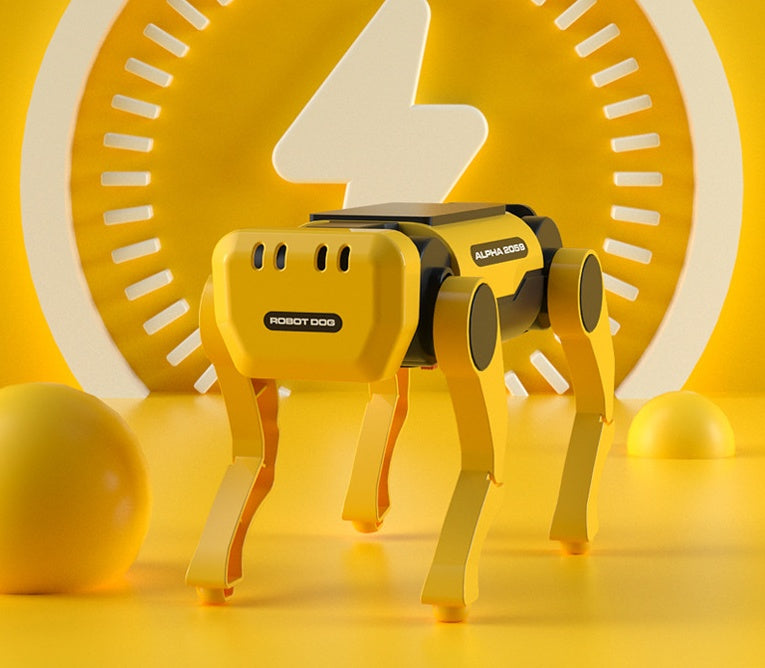 Teaching Institutions Solar Dog Electric Robot Children DIY Assembly Kids DealSniper.net Yellow