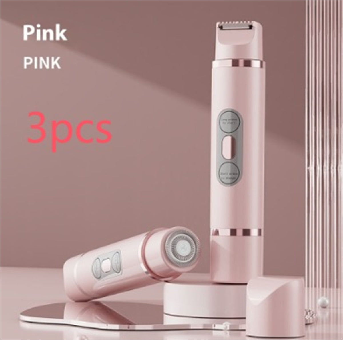 Dual-Head Electric Shaver Painless Women's Epilator Beauty Gym From House Pink 3pcs
