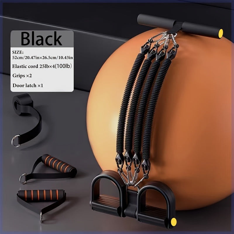 A Set Of Adjustable Resistance Tension Bands With Foot Pedals And Handles Sports Gym From House Black100lb