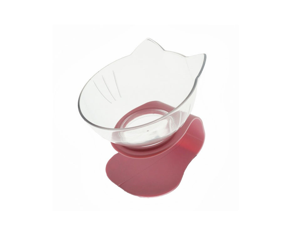 Cat Double Bowl Cat Food Bowl Protects Cervical Vertebra Pets Gym From House Single clear pink