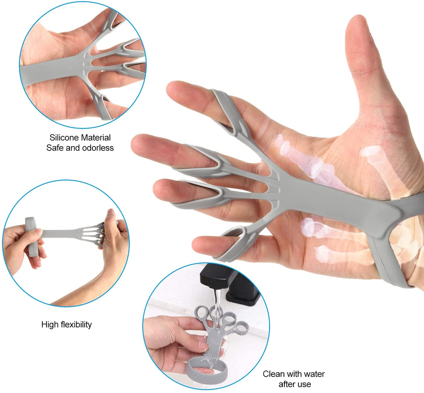 Silicone Grip Device Finger Exercise Stretcher Arthritis Hand Grip Trainer Sports DealSniper.net