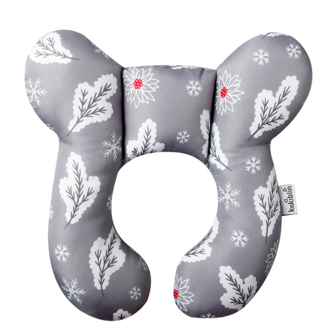 Infant Pillow Baby Bed U-Shaped Safety Seat Neck Guard Fixed Stereotyped Stroller Pillow Kids DealSniper.net Grey snowflake OPP
