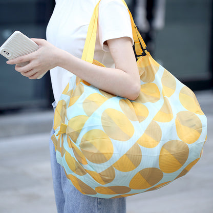 Large Capacity Shopping Bags Portable Foldable Women dealsniper-net Beige yellow