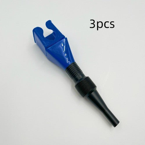 Plastic Refueling Funnel Portable Folding Flexible Hose Car dealsniper-net Blue 3PCS