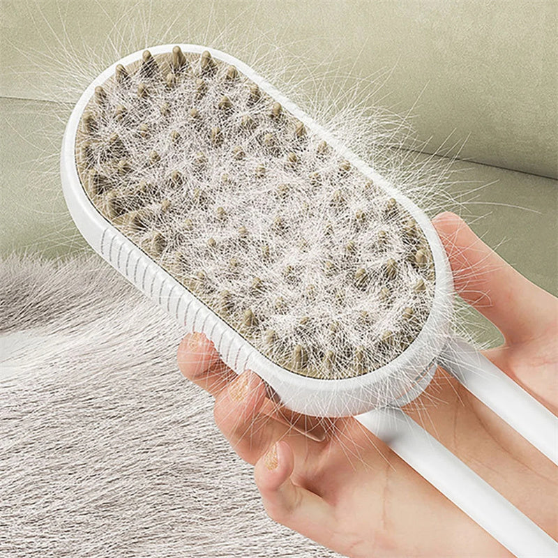 Cat Steam Brush Steamy Dog Brush 3 In 1 Electric Spray Cat Hair Brushes Pets dealsniper-net