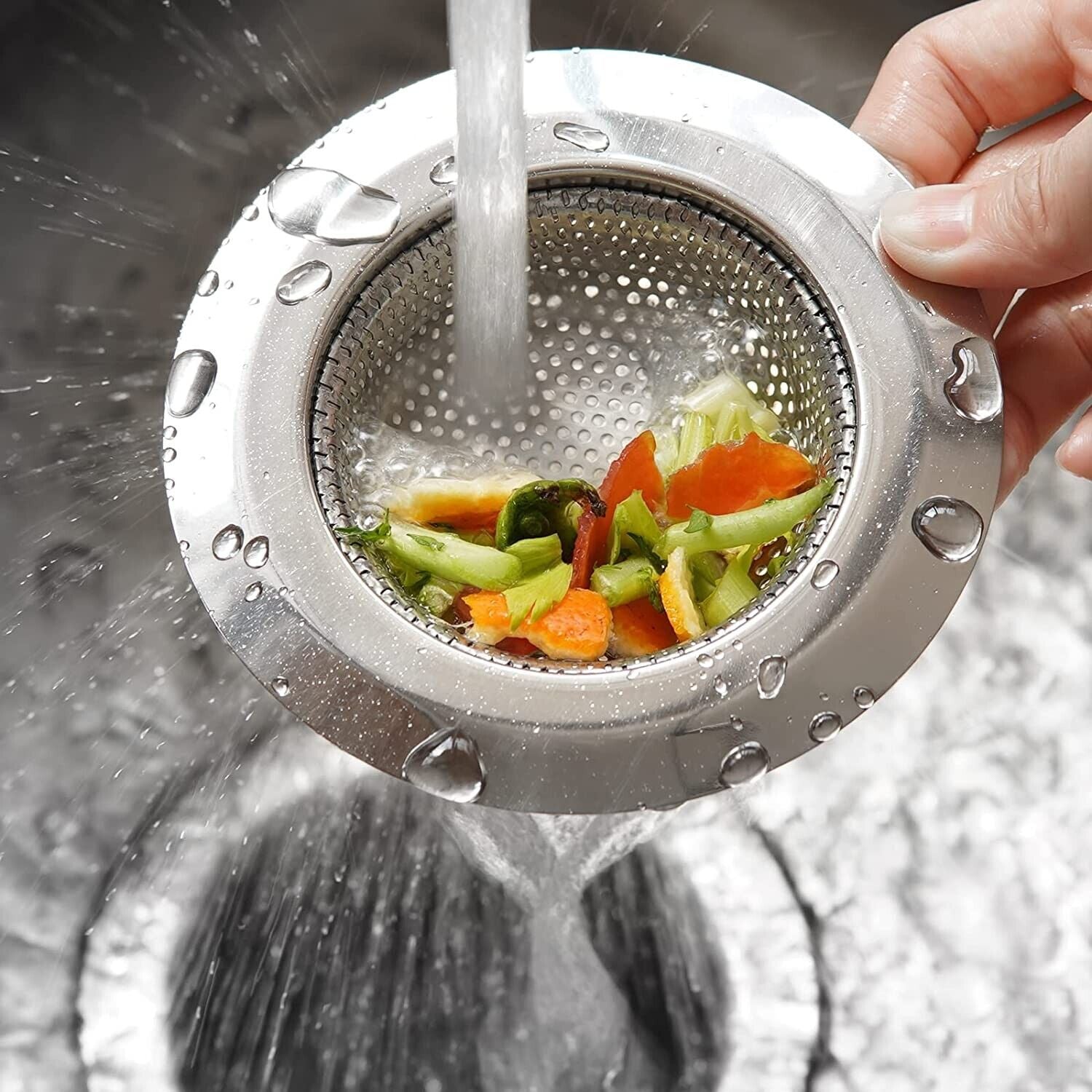 2PCS Kitchen Sink Strainer - Stainless Steel, Large Wide Rim 4.5 Diameter Home dealsniper-net