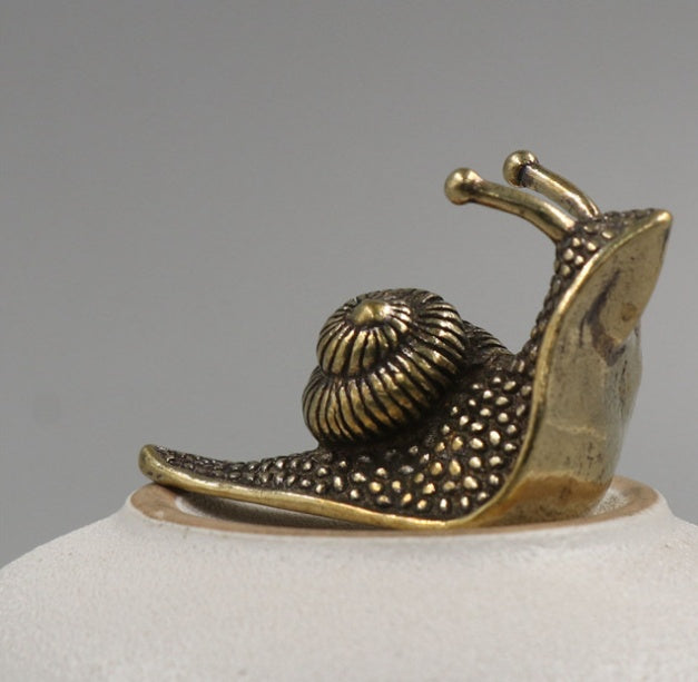 Brass Tea Pet Snail Decoration Pure Copper