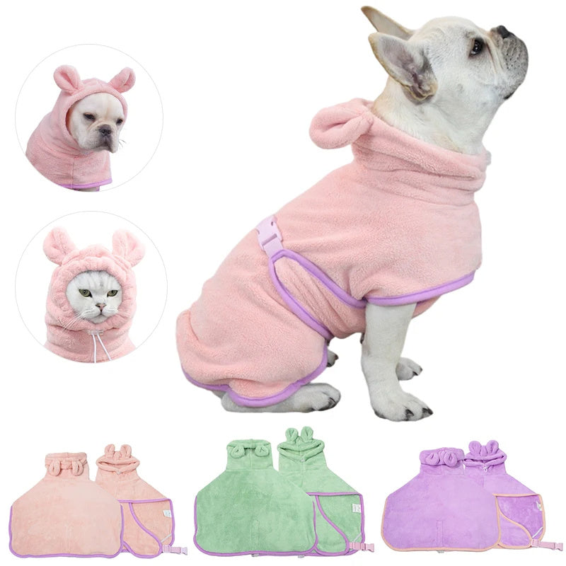 Pet Bathrobe Dog Bath Towel Super Absorbent Shower Pets dealsniper-net