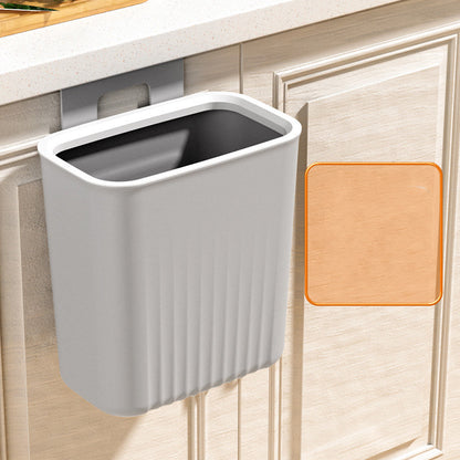 Domestic Hanging Kitchen Waste Bin With Lid Kitchen dealsniper-net Grey Pressed ring stripe