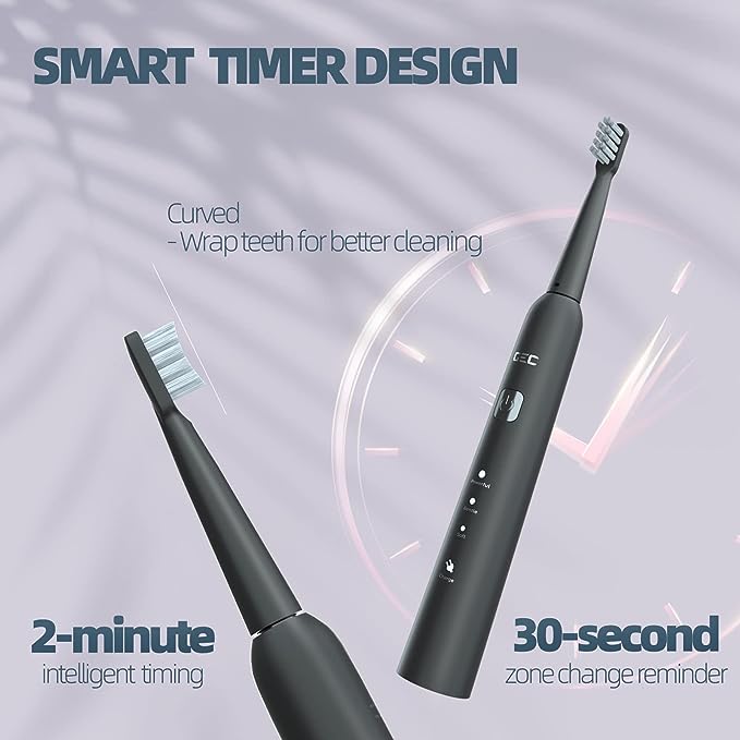 Electric Toothbrush For Adults,8 Brush Heads Toothbrush With 40000 VPM,Charge Once Last For 365 Days,6 HIGH-Performance Brushing Modes,Electric Toothbrush Health dealsniper-net