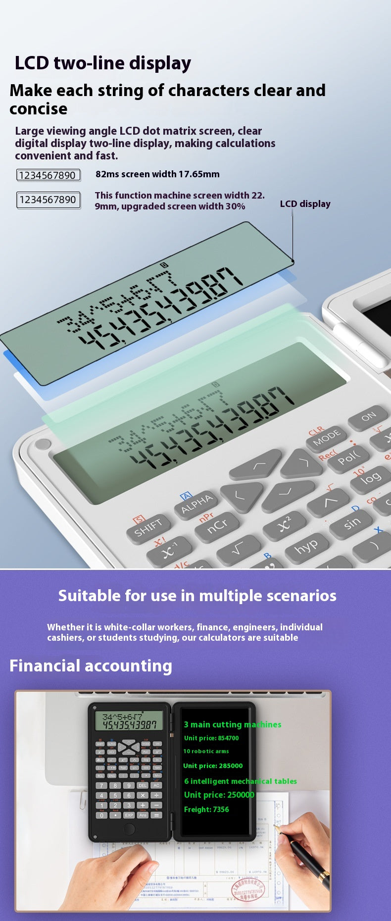 New Scientific Calculator Accounting Special Portable Mini Tablet Electronics dealsniper-net