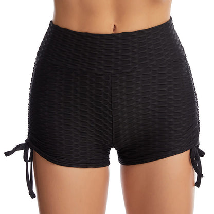 Drawstring Shorts Textured Butt Lift Gym Workout Slim Jogging Women dealsniper-net