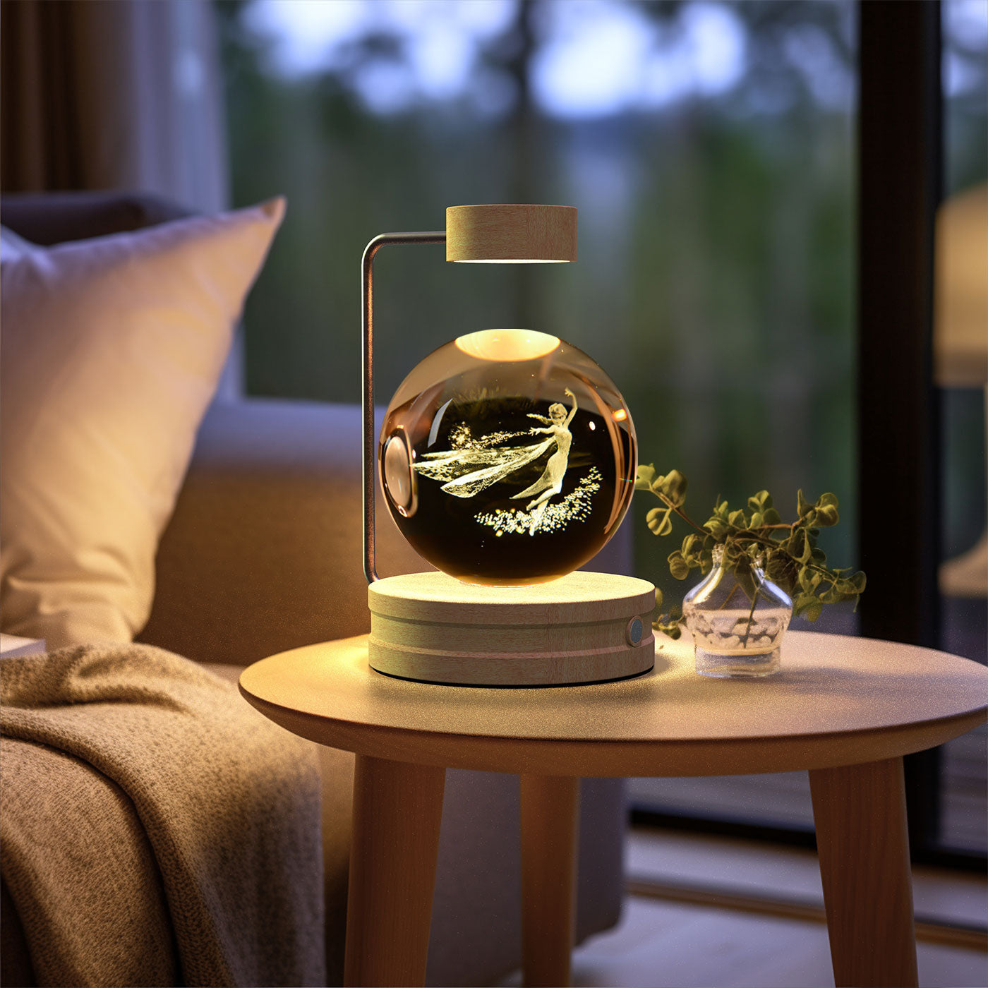 Crystal Ball Cosmic Dinosaur Indoor Night Light USB Home dealsniper-net Aisha Light wood