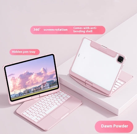 360 Swivel Keyboard Clear Case For IPad Smart Trackpad Electronics dealsniper-net Pink 10.9inch