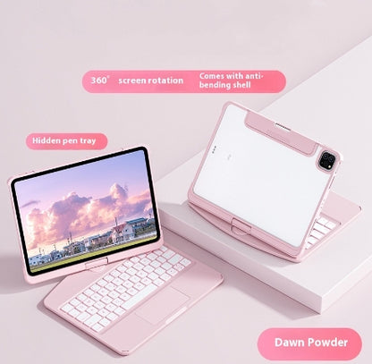 360 Swivel Keyboard Clear Case For IPad Smart Trackpad Electronics dealsniper-net Pink 10.9inch