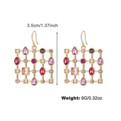 Fashion Colorful Rhinestone Special-shaped Earrings Jewelry dealsniper-net NCE05365color