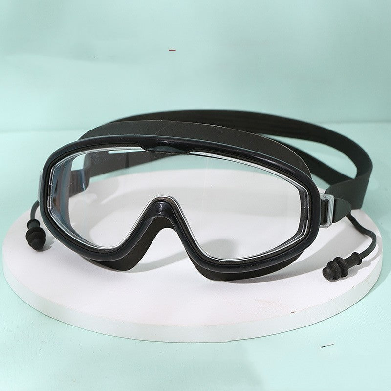 Swimming Goggles Large Frame Anti-fog HD Glasses Sports DealSniper.net