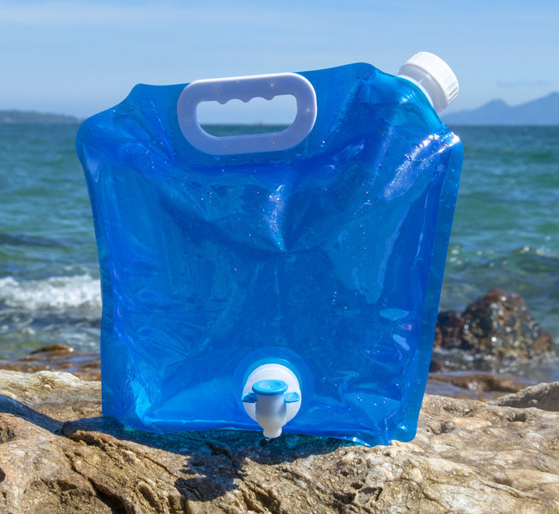 PVC Outdoor Camping Hiking Foldable Portable Water Bags Container Outdoor dealsniper-net Blue 10L with faucet