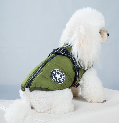 Pet Warm Dog Cotton-padded Clothes Fleece-lined Thickened Reflective Gallus Pets DealSniper.net Green 2XL