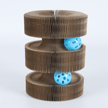 Magnetic Organ Changeable Corrugated Paper Cat Scratch Board Pets DealSniper.net Arch Bridge Track Ball