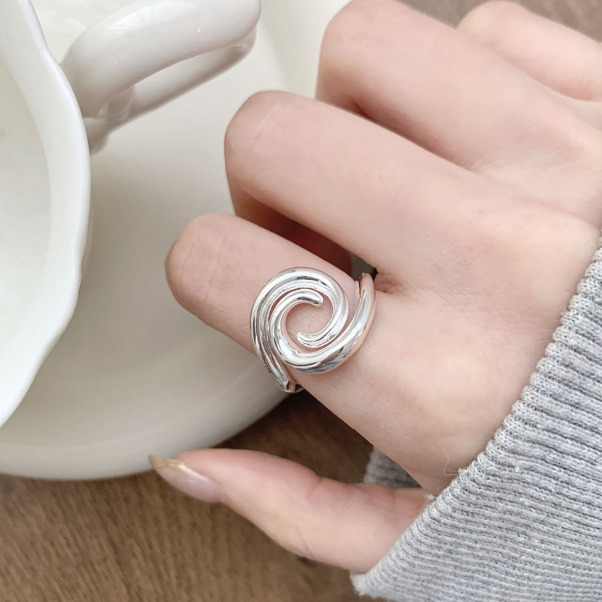 Women Minimalist Line Circle Open Ring Jewelry Gym From House