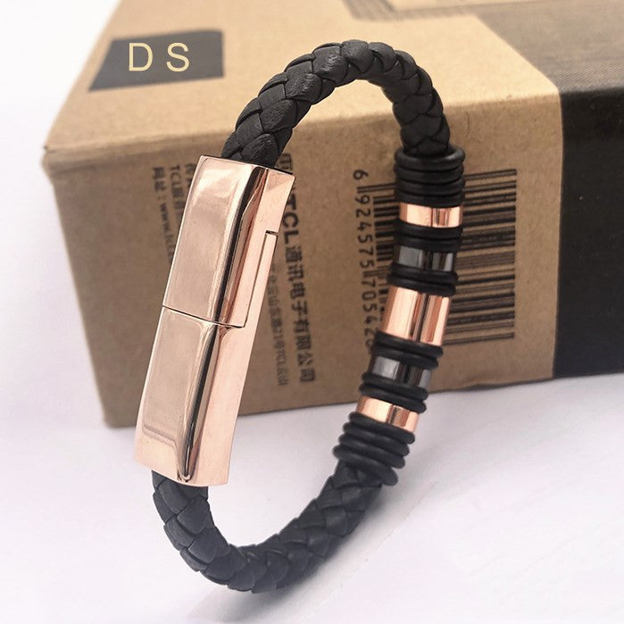 New Creative Bracelet Charging Line Jewelry Gym From House Rose Gold Android interface 20CM