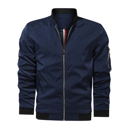 Men Jackets Spring Autumn Casual Coats Bomber Jacket Slim Fashion Male Outwear Men dealsniper-net Blue USA 3XL