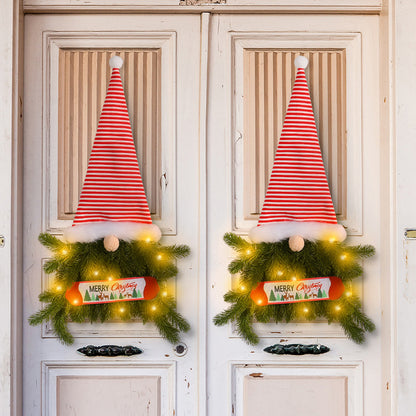 Glowing Christmas Wreath Upside Down Tree Stripes A Tall Hat