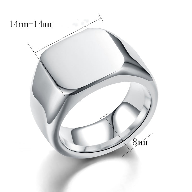 Vintage Stainless Steel Plain Face Ring Rings Jewelry Party Gift Jewelry dealsniper-net