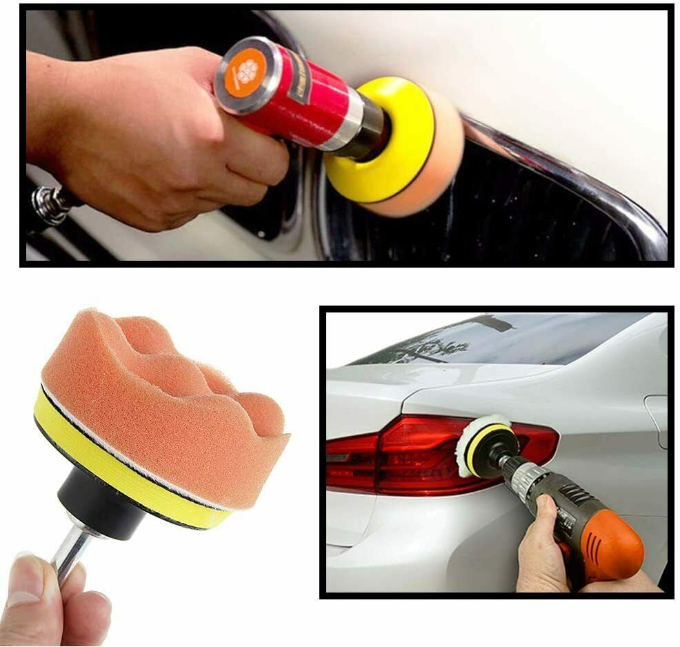 Car Buffing Pads Sponge Kit Polishing Set Bonnet Waxing Foam Seal Tool for Drill Vehicle dealsniper-net