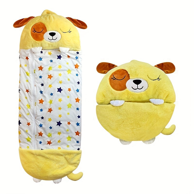 Kids Sleeping Bag, Soft Sleepy Sack For Kids & Toddlers Easy Roll Up Design For School, Daycare Children Sleeping Bags Play Pillow Sleep Sack Kids dealsniper-net Yellow Dog 135x50CM