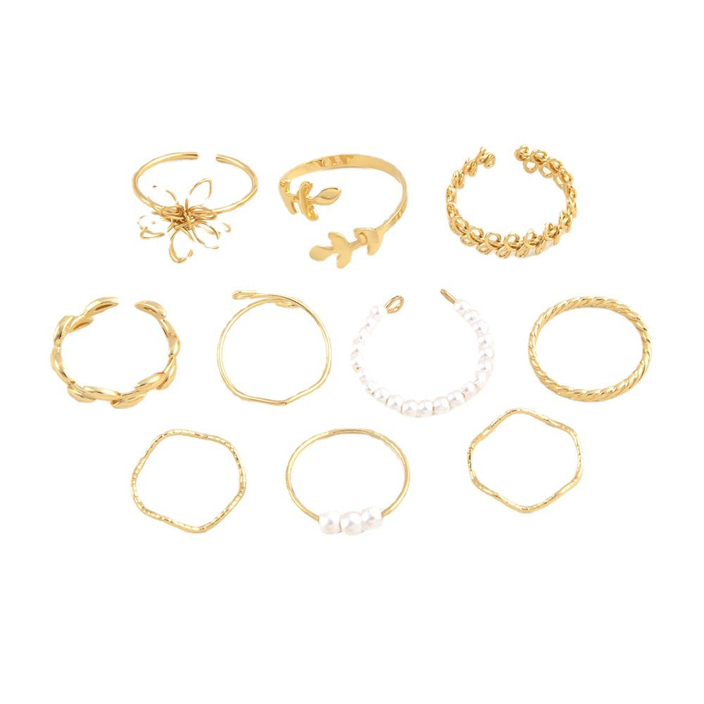 Openwork Flower Set Ring Simple Glossy Deals DealSniper.net Gold