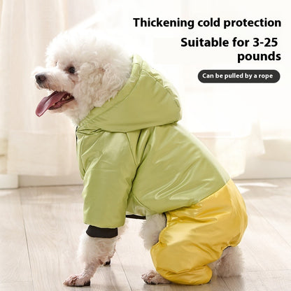 Pet Clothing Waterproof Windproof Dog Four-legged Cotton-padded Clothes Pets dealsniper-net