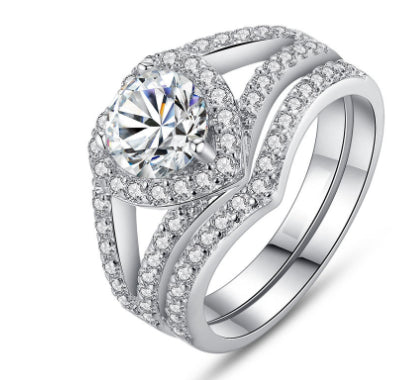 Heart-shaped Diamond Ring Jewelry dealsniper-net White 10.