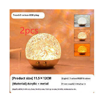 New Water Ripple Projector Night Light Crystal Mood Lamp