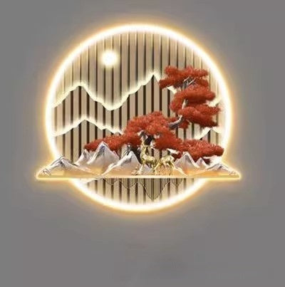 Household Entrance Painting New Chinese Landscape Home Decor DealSniper.net B 50X55CM 220V US Straight Plus