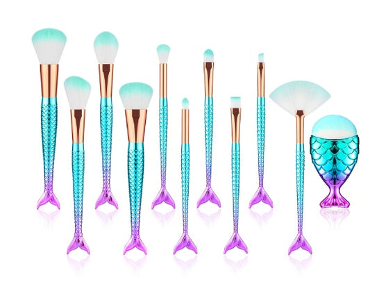 Mermaid Shaped Makeup Brushes Beauty dealsniper-net default