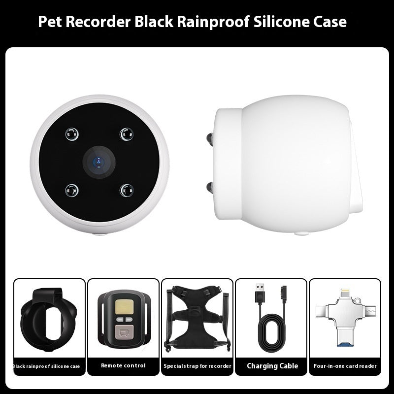 Pets Recorder Pet Tracker Collar Dogs And Cats Viewing Angle Pets dealsniper-net Black With Card Reader L