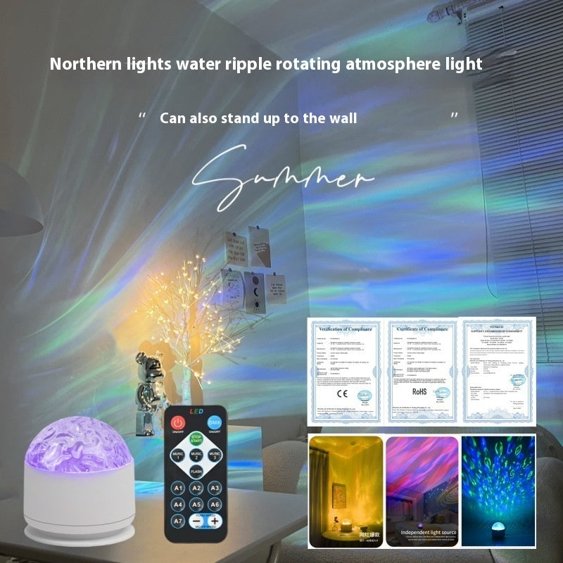 Rotating Polar Light Water Ripple Ambience Light Usb Home Decor Gym From House