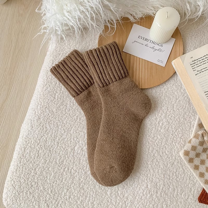 Ins Knitted Socks Winter Warm Thickened Solid Loop Socks Men null