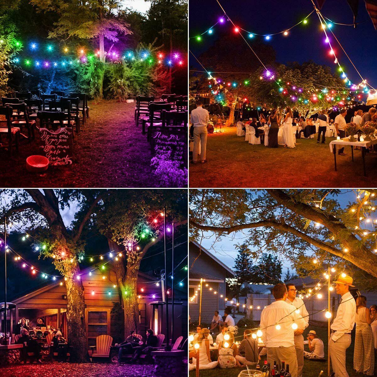 41FT LED Outdoor Fairy String Light Hanging Bulb Waterproof Garden Decor Plug In Home DealSniper.net