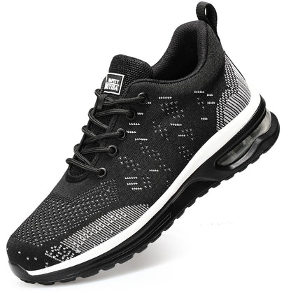 Breathable Lightweight Anti-smashing Safety Shoes Men DealSniper.net Black Grey 36